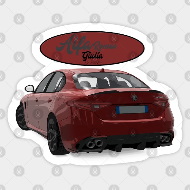 ALFA ROMEO Giulia Rosso Back Sticker by PjesusArt